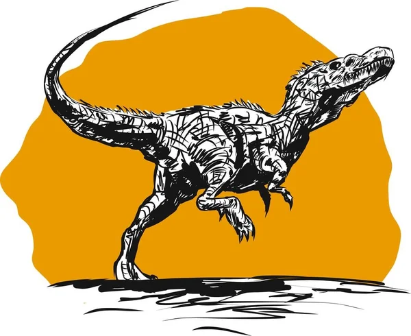Dinozor Tyrannosaurus Yürüyüş Llüstrasyon — Stok Vektör