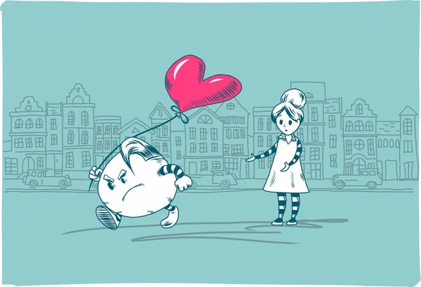 Liefde Gaat Weg Valentine Day Illustratie — Stockvector