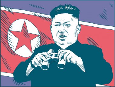Kim Jong-un. Vektör portre çizim çizim. Şubat 07, 2018