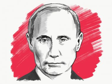 Vladimir Putin. Portre çizim çizim. 20 Ocak 2018