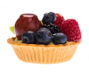 karışık meyve izole Danimarka üzerinde beyaz arka plan üzerinde.