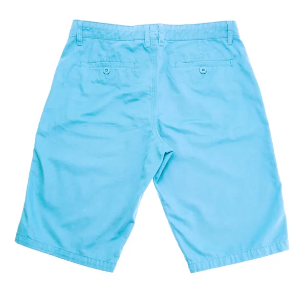 Blå shorts på hvit bakgrunn . – stockfoto