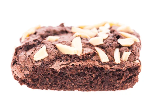 Chocolate brownie isolado no fundo branco — Fotografia de Stock