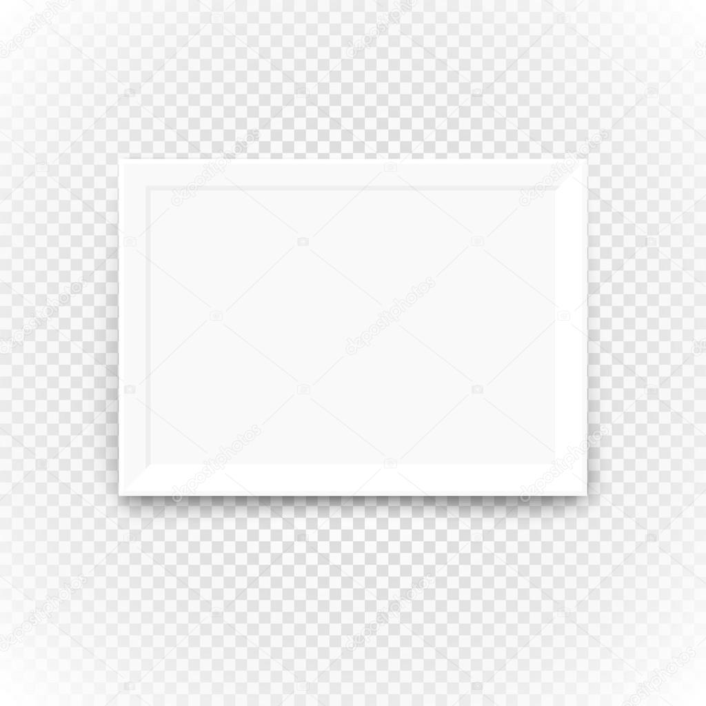 Blank picture frame on transparent background. Template ...
