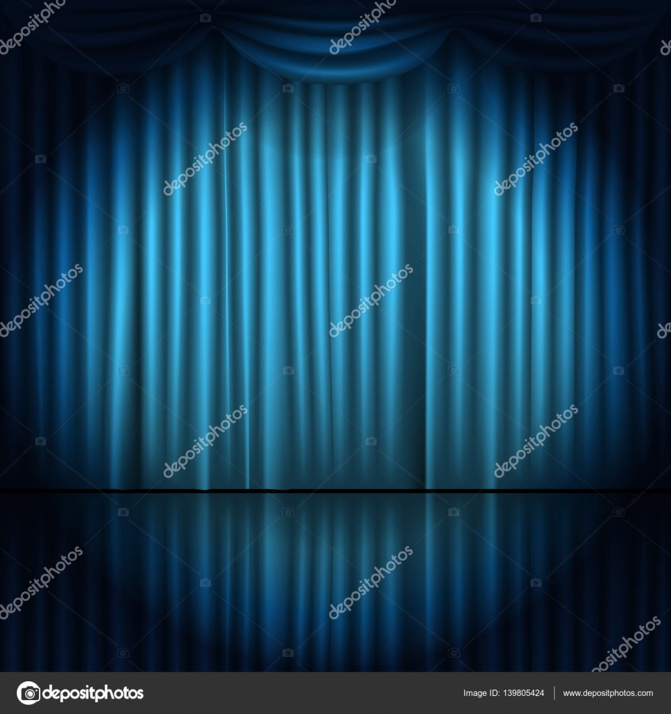 Rideaux de scène avec spot de lumière vector illustration — Image ... Rideaux de scène avec spot de lumière vector illustration — Image ...