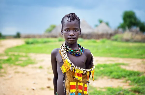 Мальчик Племени Хамер Эфиопии — стоковое фото