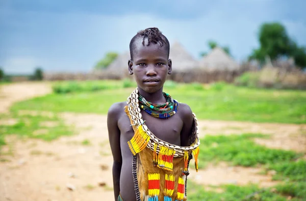 Ragazzo Della Tribù Hamer Etiopia — Foto Stock