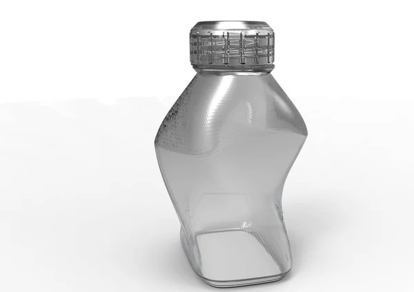 Glass bottle 3D — Stock Photo, Image