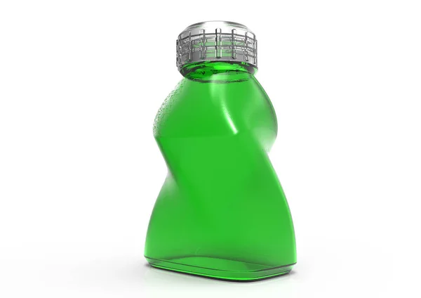 Botella de vidrio 3D —  Fotos de Stock