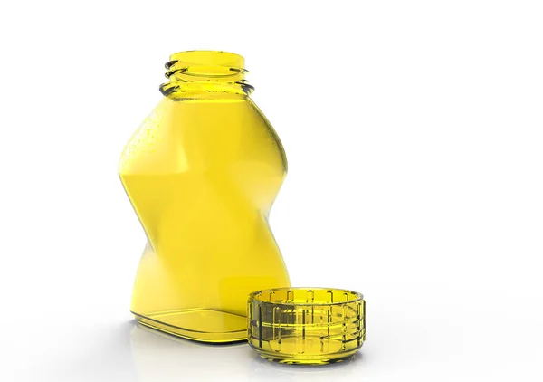 Glass bottle 3D — Stock Photo, Image