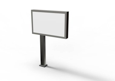 Beyaz arkaplanda reklam panosu