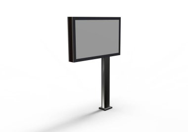 Beyaz arkaplanda reklam panosu