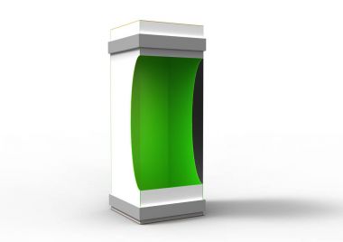 Şişe kutusu beyaz zemin üzerinde