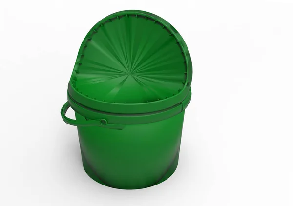 Зелена коробка для фарби упаковка — стокове фото