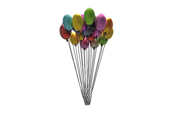Balão de cor sobre fundo branco — Fotografia de Stock
