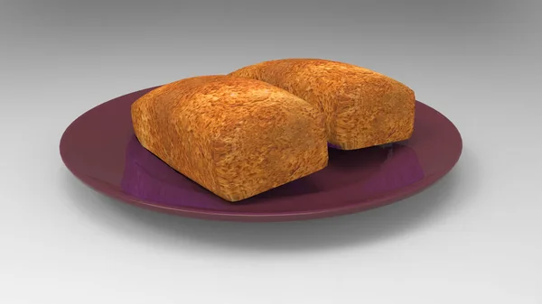 Chléb vykreslení izolovat — Stock fotografie