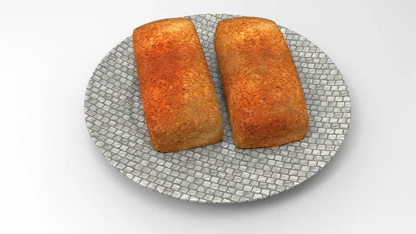 Chléb vykreslení izolovat — Stock fotografie