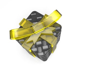 Şerit sarılmış hediye paketi