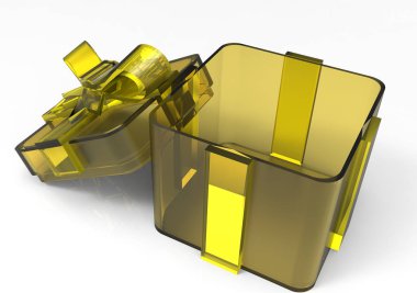 Şerit sarılmış hediye paketi