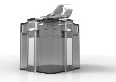 Şerit sarılmış hediye paketi