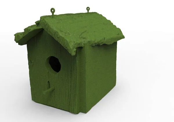Ptak dom za drewniany dom — Zdjęcie stockowe
