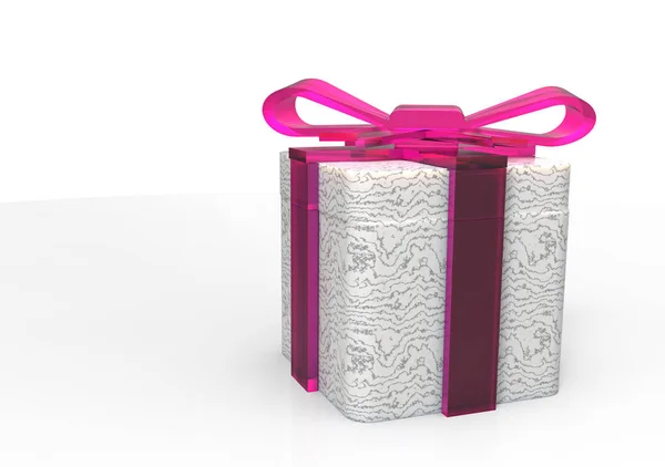 Ribbon wrapped gift package — Stock Photo, Image