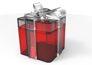 Şerit sarılmış hediye paketi