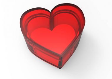 3d kutu şeklinde kalp
