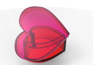 3d kutu şeklinde kalp