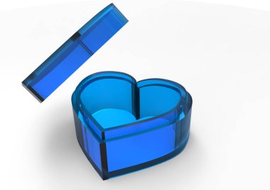 3d kutu şeklinde kalp