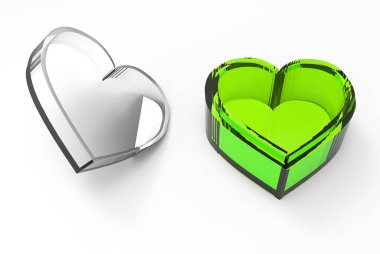 3d kutu şeklinde kalp