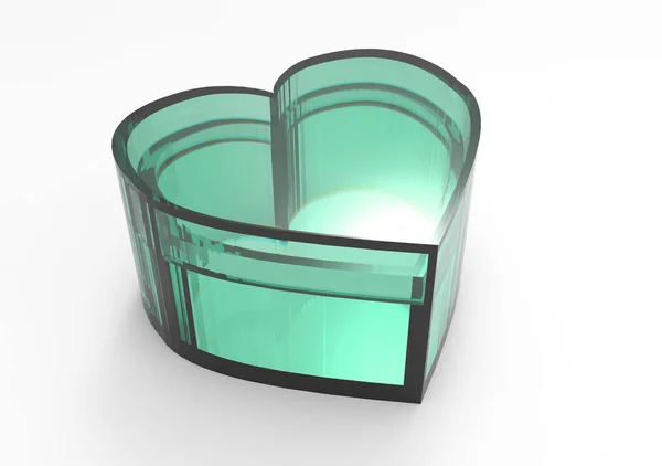 Caja en forma de corazón con 3D — Foto de Stock