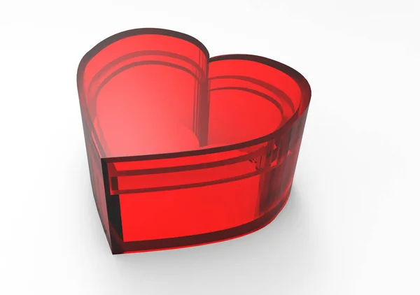 Herzförmige Schachtel mit 3D — Stockfoto