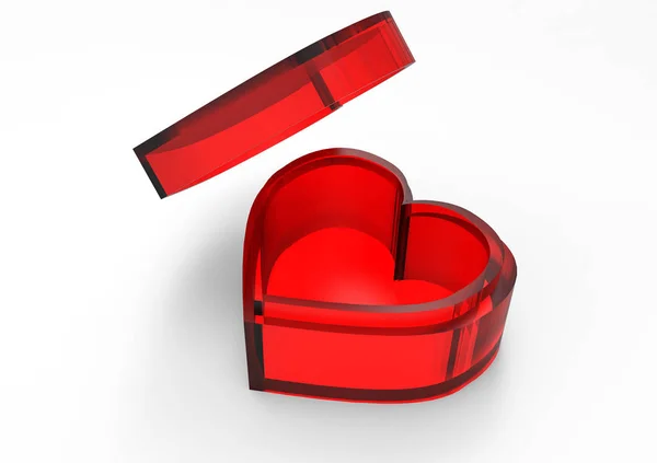 Srdce ve tvaru box s 3d — Stock fotografie