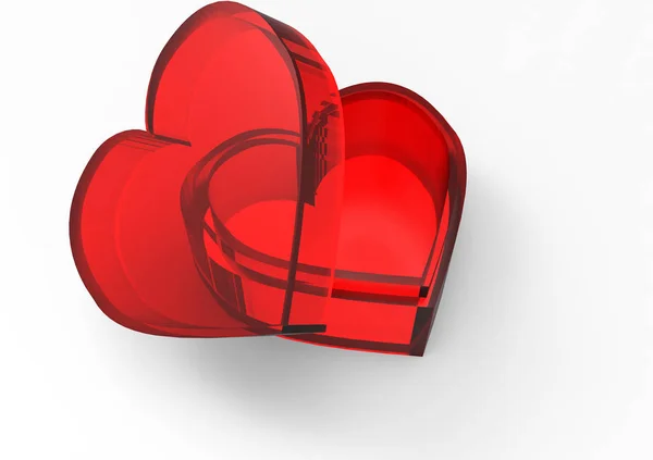 Srdce ve tvaru box s 3d — Stock fotografie