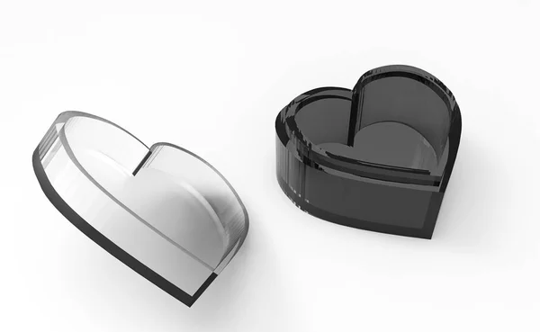 Коробка в форме сердца с 3D — стоковое фото