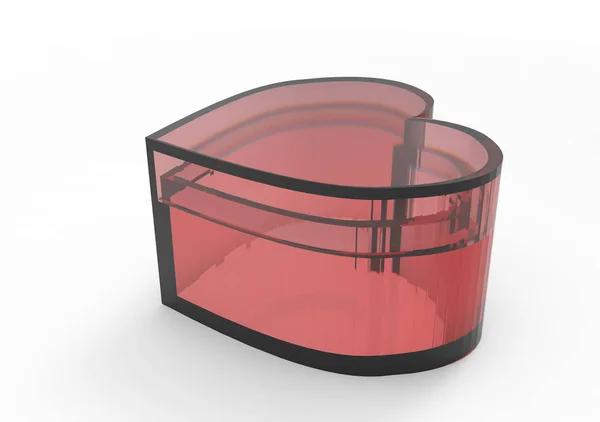 Caja en forma de corazón con 3D — Foto de Stock