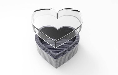 3d kutu şeklinde kalp