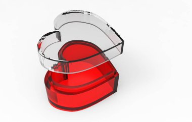 3d kutu şeklinde kalp