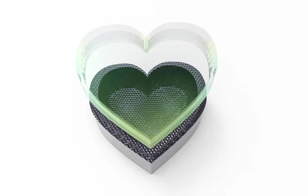 Pudełko z 3d w kształcie serca — Zdjęcie stockowe