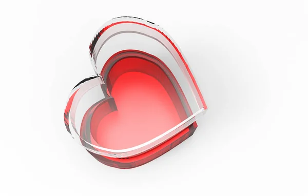 Scatola a forma di cuore con 3D — Foto Stock