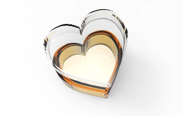 Коробка в форме сердца с 3D — стоковое фото