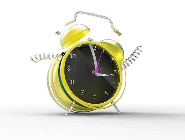 Fragmenterade crazy clock 3d — Stockfoto