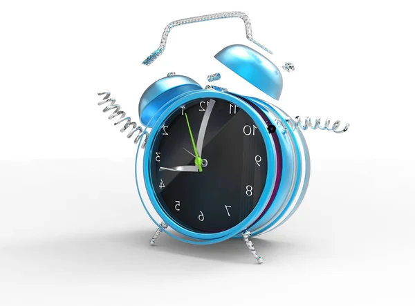 Fragmenterade crazy clock 3d — Stockfoto