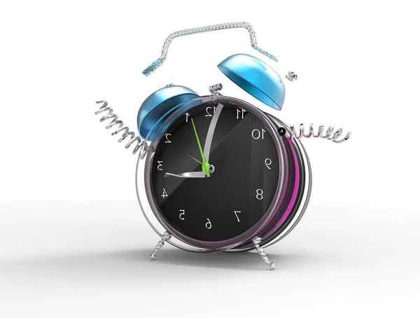 Fragmenterade crazy clock 3d — Stockfoto