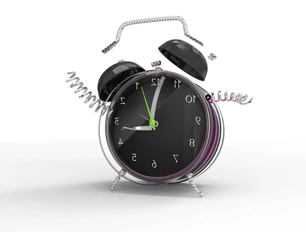 Fragmenterade crazy clock 3d — Stockfoto