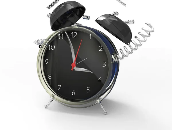 Fragmenterade crazy clock 3d — Stockfoto