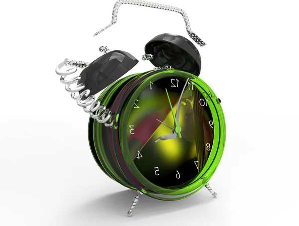 Fragmenterade crazy clock 3d — Stockfoto