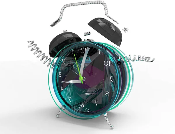 Fragmentado reloj loco 3D — Foto de Stock