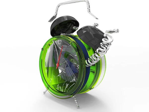 Rozdrobniony szalony zegar 3d — Zdjęcie stockowe